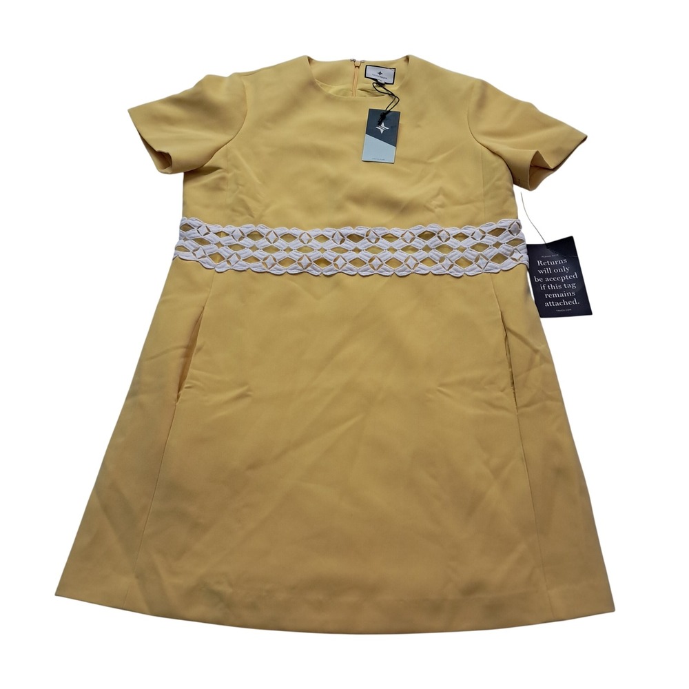 NWT Tuckernuck Aspen Gold Jean Dress Womens Large Preppy Mod Bright Pockets